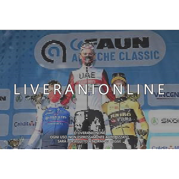 26-02-2022 Faun Ardeche Classic; 2022, Uae Emirates; 2022, Quick Step - Alpha Vinyl; 2022, Jumbo - Visma; Mcnulty, Brandon; Vansevenant, Mauri; Kuss, Sepp; Guilherand Granges; ©SIROTTI/AGENZIA ALDO LIVERANI SAS