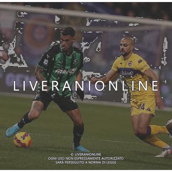SASSUOLO - FIORENTINA CAMPIONATO CALCIO SERIE A TIM 26.02.2022 NELLA FOTO SCAMACCA E AMRABAT ©SANTANDREA/AGENZIA ALDO LIVERANI SAS