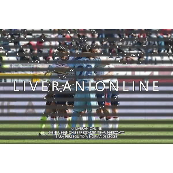 Torino 27.02.2022 Stadio Olimpico Grande Torino ©Manuela Viganti/Agenzia Aldo Liverani Torino vs Cagliari Serie A Tim 2021/2022 Nella foto : festa cagliari a fine gara