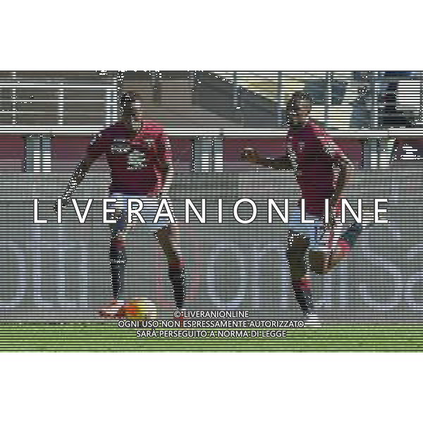 Torino 27.2.2022 Stadio Olimpico Grande Torino ©Manuela Viganti/Agenzia Aldo Liverani Torino vs Cagliari Serie A Tim 2021/2022 Nella foto : Demba Seck-Wilfried Stephane Singo