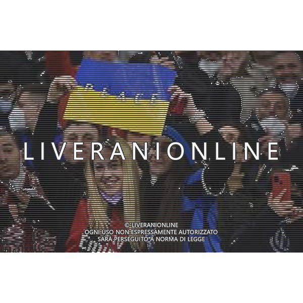 messaggio di pace a San Siro - tifosi contro la guerra in ucraina Milan vs Inter Coppa Italia Frecciarossa - semifinale gara di andata Milano 01-03-2022 Stadio Giuseppe Meazza - San Siro foto Roberto Garavaglia/ag. Aldo Liverani sas /AGENZIA ALDO LIVERANI SAS