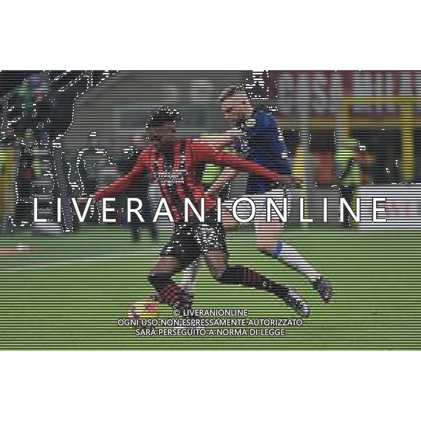 Rafael Leao (Milan) e Milan Skriniar (Inter) Milan vs Inter Coppa Italia Frecciarossa - semifinale gara di andata Milano 01-03-2022 Stadio Giuseppe Meazza - San Siro foto Roberto Garavaglia/ag. Aldo Liverani sas /AGENZIA ALDO LIVERANI SAS