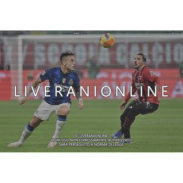 Lautaro Martinez (Inter) e Ismael Bennacer (Milan) Milan vs Inter Coppa Italia Frecciarossa - semifinale gara di andata Milano 01-03-2022 Stadio Giuseppe Meazza - San Siro foto Roberto Garavaglia/ag. Aldo Liverani sas /AGENZIA ALDO LIVERANI SAS