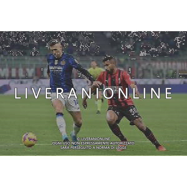 Ivan Perisic (Inter) e Junior Messias (Milan) Milan vs Inter Coppa Italia Frecciarossa - semifinale gara di andata Milano 01-03-2022 Stadio Giuseppe Meazza - San Siro foto Roberto Garavaglia/ag. Aldo Liverani sas