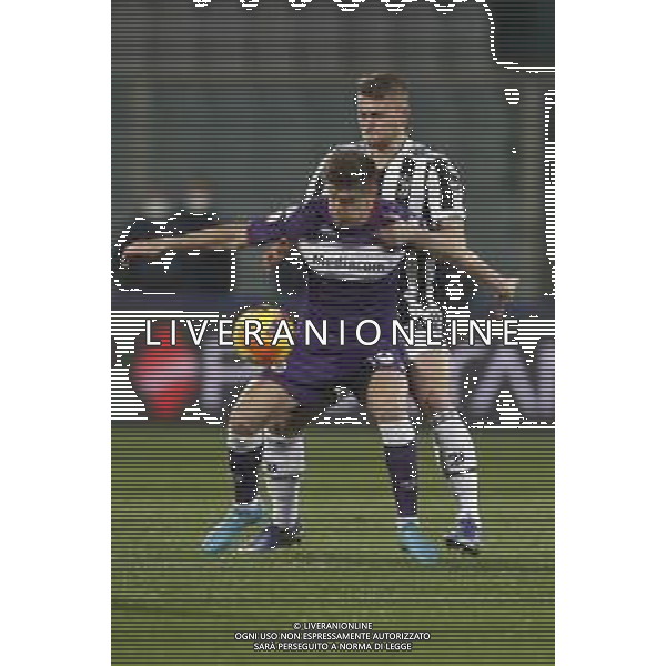 Fiorentina - Juventus semifinale di Coppa Italia 2021-2022 del 02/03/2022 nella foto: Piatek Krzysztof(acf Fiorentina) e Matthijs de Ligt ©Claudio Zamagni/Agenzia Aldo Liverani /AGENZIA ALDO LIVERANI SAS