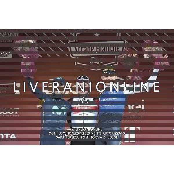 05-03-2022 Strade Bianche; 2022, Uae Emirates; 2022, Movistar; 2022, Quick Step - Alpha Vinyl; Pogacar, Tadej; Valverde, Alejandro; Asgreen, Kasper; Siena; ©SIROTTI/AGENZIA ALDO LIVERANI SAS