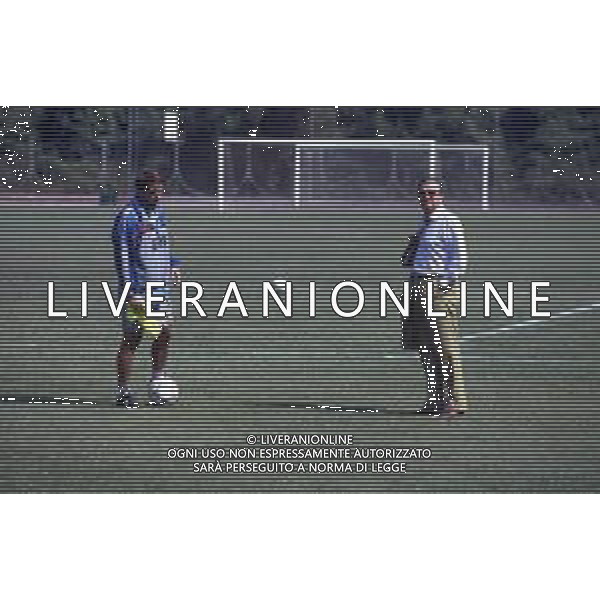 RETROSPETTIVA PAOLO BOREA DIRETTORE SPORTIVO SAMPDORIA CALCIO NELLA FOTO PAOLO BOREA DIRETTORE SPORTICO SAMPDORIA CALCIO NELL\'ANNO 1991 CON ROBERTO MANCINI AG ALDO LIVERANI SAS