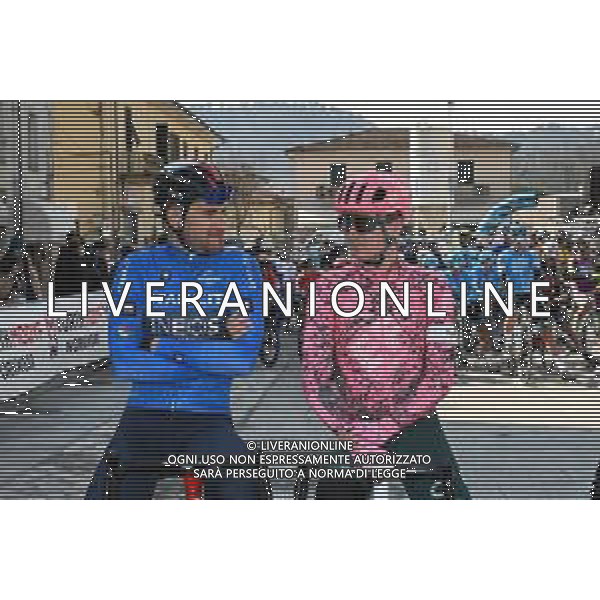 08-03-2022 Tirreno - Adriatico; Tappa 02 Camaiore - Sovicille; 2022, Ineos - Grenadiers; 2022, Ef Education - Easypost; Ganna, Filippo; Padun, Mark; Camaiore; ©SIROTTI/AGENZIA ALDO LIVERANI SAS