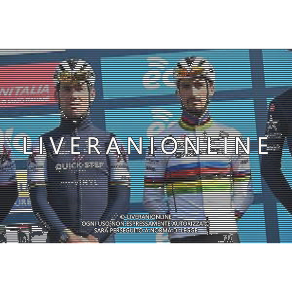 08-03-2022 Tirreno - Adriatico; Tappa 02 Camaiore - Sovicille; 2022, Quick Step - Alpha Vinyl; Alaphilippe, Julian; Cavendish, Mark; Camaiore; ©SIROTTI/AGENZIA ALDO LIVERANI SAS