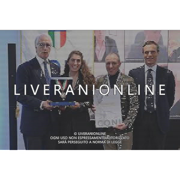 ¬© TVRG Consiglio Nazionale CONI nella foto Elisa Balsamo premiata con il Collare d\'Oro dal presidente Giovanni Malago\' Milano 09-03-2022 Il 288o Consiglio Nazionale del CONI che si e\' svolto presso lo stadio Giuseppe Meazza San Siro foto Roberto Garavaglia/ag. Aldo Liverani sas/AGENZIA ALDO LIVERANI SAS