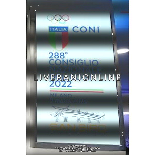 © TVRG Consiglio Nazionale CONI nella foto un momento dell\'assemblea Milano 09-03-2022 Il 288o Consiglio Nazionale del CONI che si e\' svolto presso lo stadio Giuseppe Meazza San Siro foto Roberto Garavaglia/ag. Aldo Liverani sas/AGENZIA ALDO LIVERANI SAS