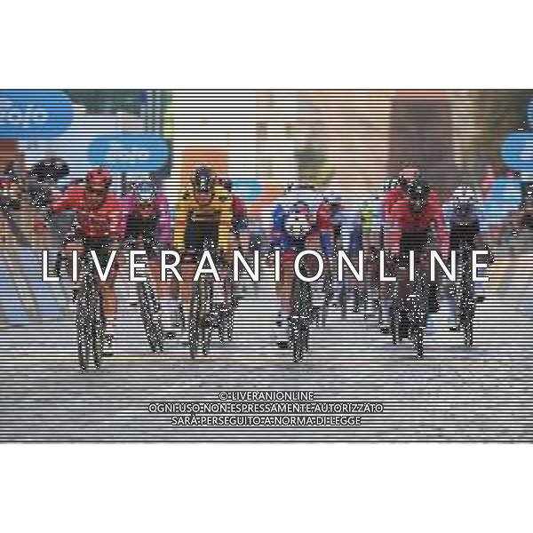 09-03-2022 Tirreno - Adriatico; Tappa 03 Murlo - Terni; 2022, Lotto - Soudal; 2022, Groupama - Fdj; 2022, Jumbo - Visma; 2022, Arkea - Samsic; Ewan, Caleb; Demare, Arnaud; Kooij, Olav; Bouhanni, Nacer; Terni; ©SIROTTI/AGENZIA ALDO LIVERANI SAS