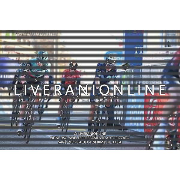 10-03-2022 Tirreno - Adriatico; Tappa 04 Cascata Delle Marmore - Bellante; 2022, Bora - Hansgrohe; 2022, Movistar; Kelderman, Wilko; Mas, Enric; Bellante; ©SIROTTI / AGENZIA ALDO LIVERANI SAS