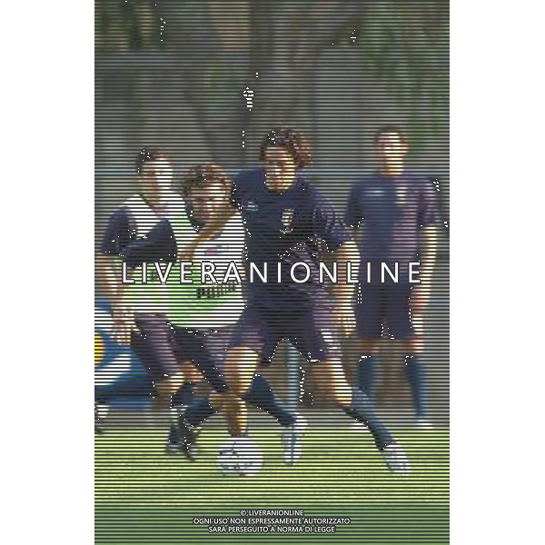 Galatina (Lecce ) 10/10/2005 Allenamento Nazionale Italiana nella foto: Luca Toni-Christian Vieri Foto marco Lezzi / Ag.Aldo liverani