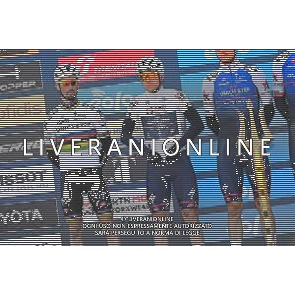 11-03-2022 Tirreno - Adriatico; Tappa 05 Sefro - Fermo; 2022, Quick Step - Alpha Vinyl; Alaphilippe, Julian; Evenepoel, Remco; Sefro; ©SIROTTI / AGENZIA ALDO LIVERANI SAS