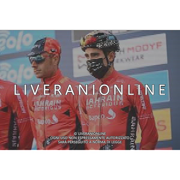 12-03-2022 Tirreno - Adriatico; Tappa 06 Apecchio - Carpegna; 2022, Bahrain - Victorious; Landa Meana, Mikel; Caruso, Damiano; Apecchio; ©SIROTTI/AGENZIA ALDO LIVERANI SAS