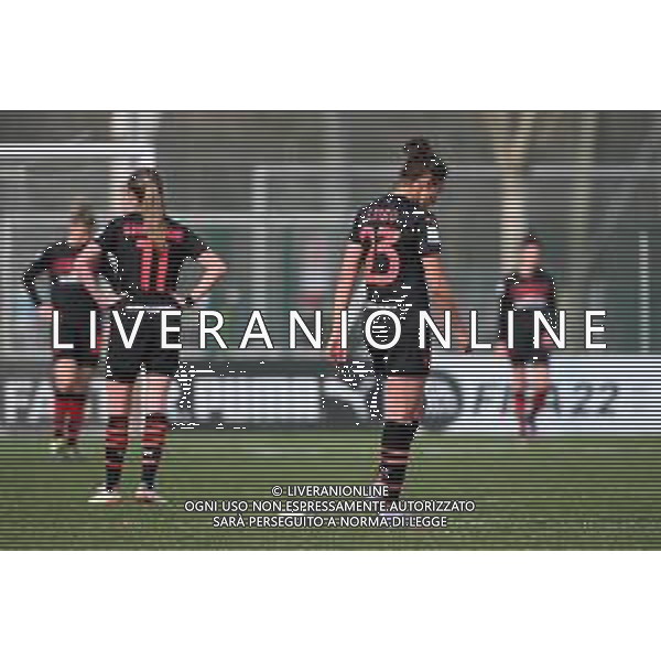 © TVRG delusione Milan dopo il terzo gol subito Milan Women vs Juventus Women Coppa Italia femminile - semifinale gara di andata Milano 12-03-2022 Centro sportivo Peppino Vismara foto Roberto Garavaglia/ag. Aldo Liverani sas/AGENZIA ALDO LIVERANI SAS
