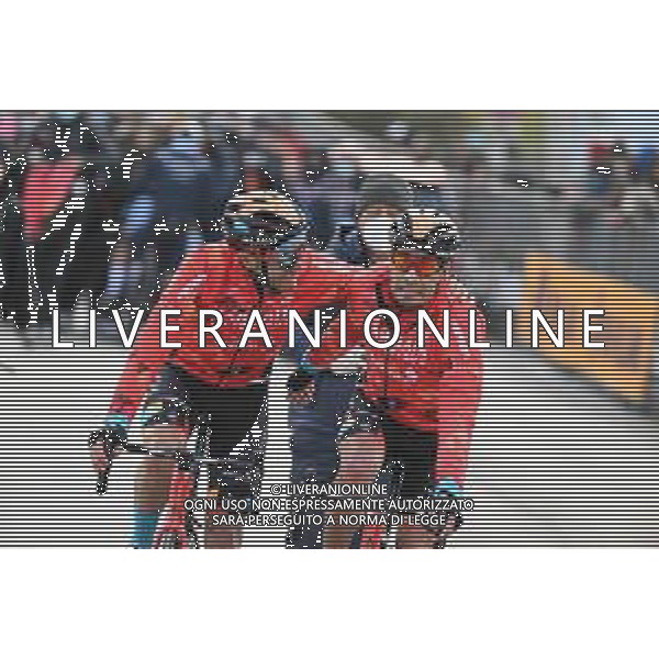 12-03-2022 Tirreno - Adriatico; Tappa 06 Apecchio - Carpegna; 2022, Bahrain - Victorious; Caruso, Damiano; Landa Meana, Mikel; Carpegna; ©SIROTTI/AGENZIA ALDO LIVERANI SAS