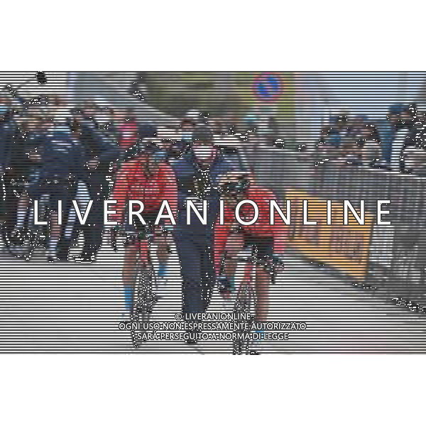 12-03-2022 Tirreno - Adriatico; Tappa 06 Apecchio - Carpegna; 2022, Bahrain - Victorious; Caruso, Damiano; Landa Meana, Mikel; Carpegna; ©SIROTTI/AGENZIA ALDO LIVERANI SAS