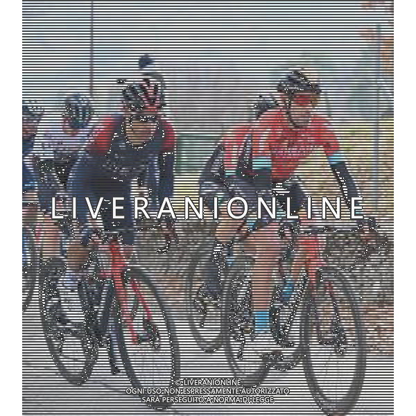 12-03-2022 Tirreno - Adriatico; Tappa 06 Apecchio - Carpegna; 2022, Ineos - Grenadiers; 2022, Bahrain - Victorious; Porte, Richie; Landa Meana, Mikel; Monte Carpegna; ©SIROTTI/AGENZIA ALDO LIVERANI SAS