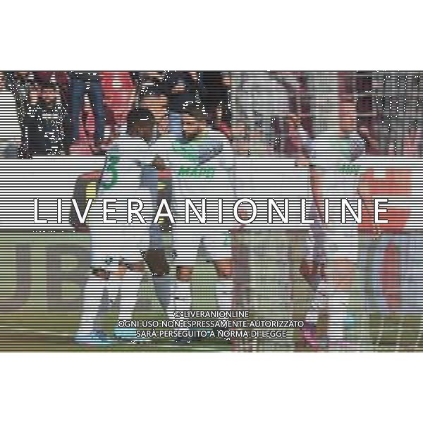 SALERNITANA - SASSUOLO CAMPIONATO CALCIO SERIE A TIM 12.03.2022 NELLA FOTO Gianluca Scamacca esultanza dopo il gol con Berardi Domenico and Traore\' ©ROSITO/AGENZIA ALDO LIVERANI SAS