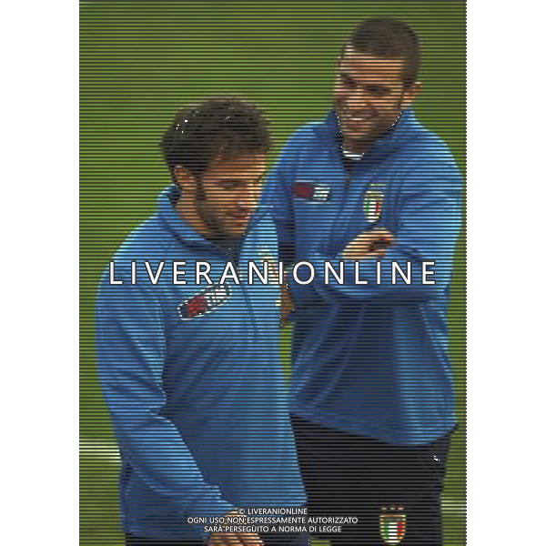 Coverciano (Fi) Allenamento della Nazionale Italiana di Calcio Nella foto: Del Piero Alessandro e Blasi Manuele.* Ph Gianni Nucci/Agenzia Aldo Liverani