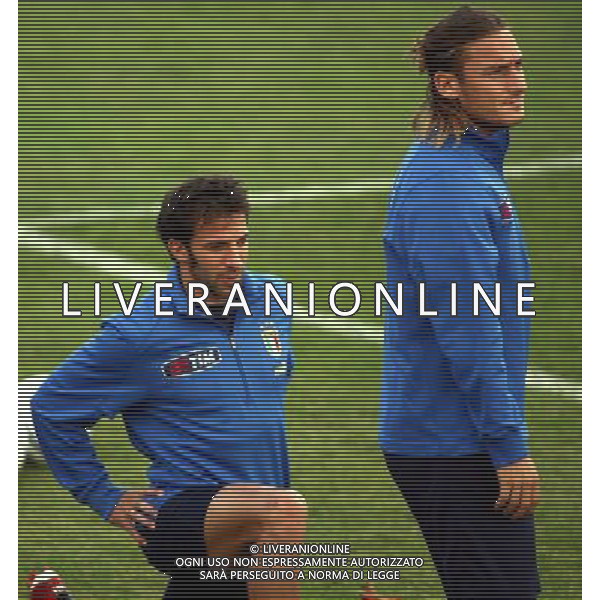 Coverciano (Fi) Allenamento della Nazionale Italiana di Calcio Nella foto: Del Piero Alessandro e Totti Francesco.* Ph Gianni Nucci/Agenzia Aldo Liverani