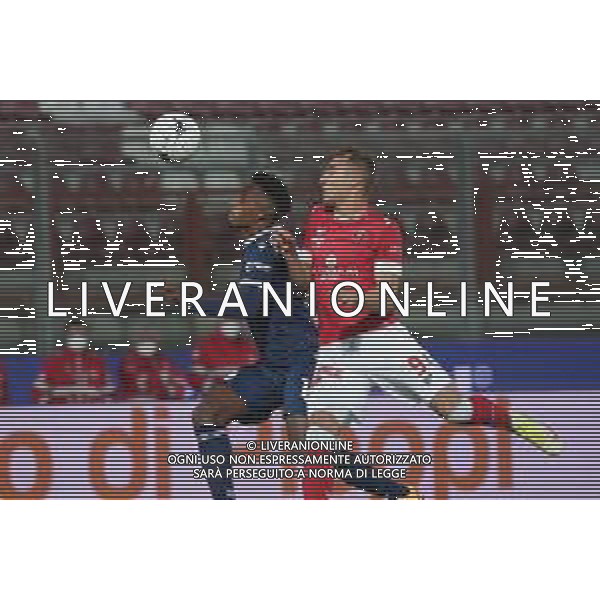 Loris Cerquiglini/LMedia - AC Perugia vs SPAL - Italian soccer Serie B match 2021/2022 March 16 2022 - Stadio Renato Curi Perugia, Italy AC Perugia vs SPAL Photo showing: capradossi elio (n.17 spal) v de luca manuel (n. 09 perugia calcio) @Loris Cerquiglini/LiveMedia /AGENZIA ALDO LIVERANI SAS