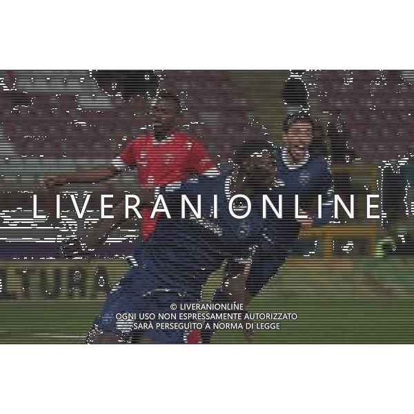 Loris Cerquiglini/LMedia - AC Perugia vs SPAL - Italian soccer Serie B match 2021/2022 March 16 2022 - Stadio Renato Curi Perugia, Italy AC Perugia vs SPAL Photo showing: latte lath emmanuel (n.99 spal) exultation 1-1 @Loris Cerquiglini/LiveMedia /AGENZIA ALDO LIVERANI SAS