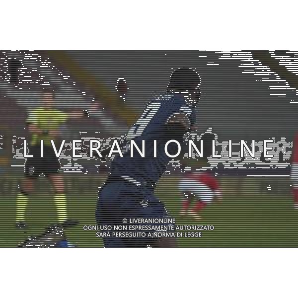 Loris Cerquiglini/LMedia - AC Perugia vs SPAL - Italian soccer Serie B match 2021/2022 March 16 2022 - Stadio Renato Curi Perugia, Italy AC Perugia vs SPAL Photo showing: latte lath emmanuel (n.99 spal) exultation 1-1 @Loris Cerquiglini/LiveMedia /AGENZIA ALDO LIVERANI SAS