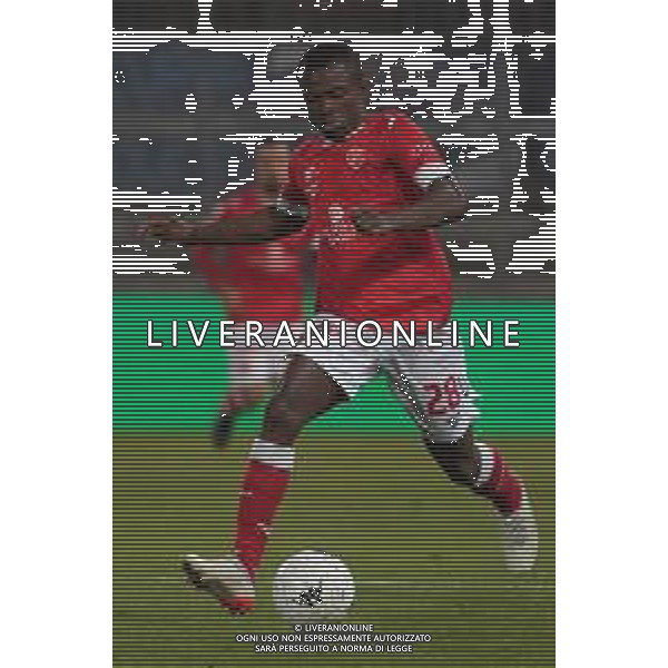 Loris Cerquiglini/LMedia - AC Perugia vs SPAL - Italian soccer Serie B match 2021/2022 March 16 2022 - Stadio Renato Curi Perugia, Italy AC Perugia vs SPAL Photo showing: kouan oulai christian ‚Äúk. oulai‚Äù (n.28 perugia calcio) @Loris Cerquiglini/LiveMedia AG ALDO LIVERANI SAS