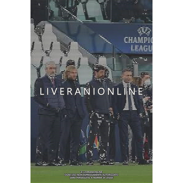 Torino 16.03.2022 Stadio Allianz Stadium ©Alessandro Falzone/Agenzia Aldo Liverani Juventus vs Villareal 8^ di Champions League 2021/2022 Nella foto : Maurizio Arrivabene-Pavel Nedved-Andrea Agnelli-Federico Cherubini