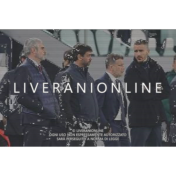 Torino 16.03.2022 Stadio Allianz Stadium ©Alessandro Falzone/Agenzia Aldo Liverani Juventus vs Villareal 8^ di Champions League 2021/2022 Nella foto : Maurizio Arrivabene-Andrea Agnelli-Federico Cherubini-Leonardo Bonucci