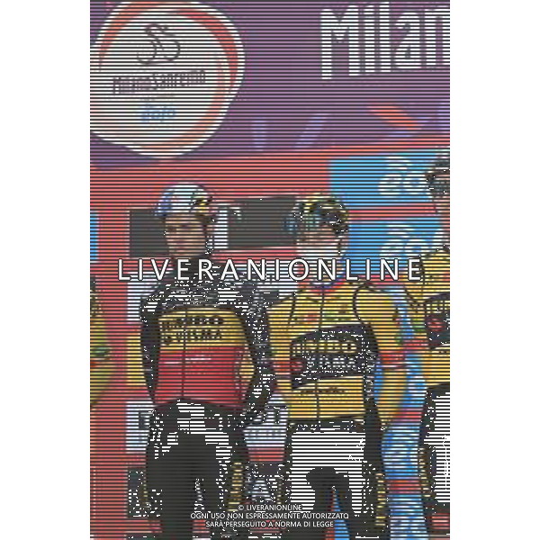 19-03-2022 Milano - Sanremo; 2022, Jumbo - Visma; Van Aert, Wout; Roglic, Primoz; Milano - Velodromo Vigorelli; ©SIROTTI/AGENZIA ALDO LIVERANI SAS