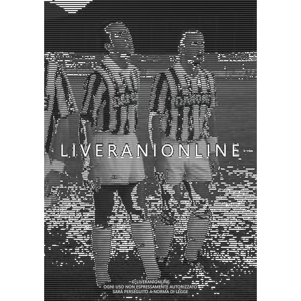 24-08-1992 SAINT VINCENT TORNEO CESARE BARETTI JUVENTUS -NAZIONALE USA 3-0 NELLA FOTO PAOLO DI CANIO E GIANLUCA VIALLI AG ALDO LIVERANI SAS