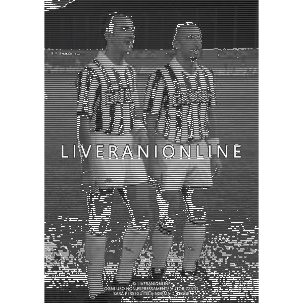 24-08-1992 SAINT VINCENT TORNEO CESARE BARETTI JUVENTUS -NAZIONALE USA 3-0 NELLA FOTO PAOLO DI CANIO E GIANLUCA VIALLI AG ALDO LIVERANI SAS