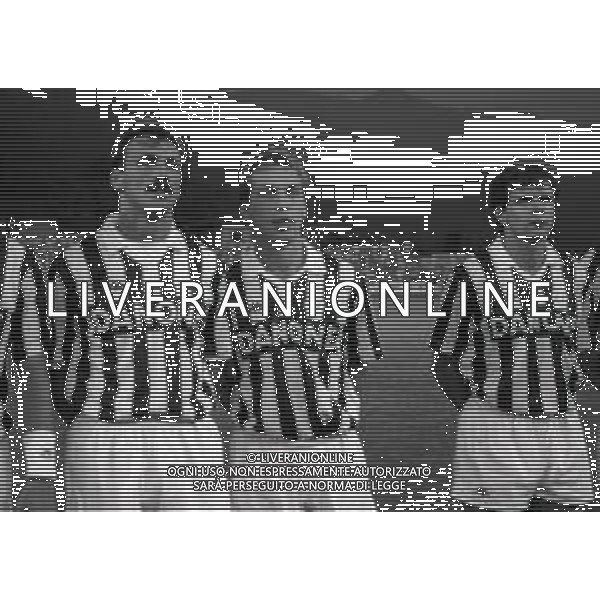 24-08-1992 SAINT VINCENT TORNEO CESARE BARETTI JUVENTUS -NAZIONALE USA 3-0 NELLA FOTO JURGEN KOLLER-DAVID PLATT-ANDREAS MOLLER AG ALDO LIVERANI SAS