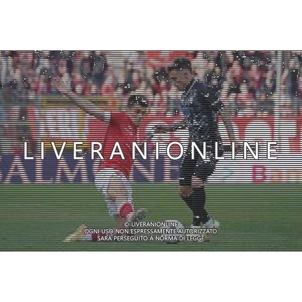 Loris Cerquiglini/LMedia - AC Perugia vs Como 1907 - Italian soccer Serie B match 2021/2022 March 20 2022 - Stadio Renato Curi Perugia, Italy AC Perugia vs Como 1907 Photo showing: segre jacopo (n.6 perugia calcio) v blanco alex (n.19 como 1907) @Loris Cerquiglini/LiveMedia AG ALDO LIVERANI SAS