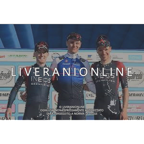 22-03-2022 Settimana Internazionale Coppi E Bartali; Tappa 01 Riccione - Riccione; 2022, Quick Step - Alpha Vinyl; 2022, Ineos - Grenadiers; Schmid, Mauro; Dunbar, Eddie; Hayter, Ethan; Riccione; ©SIROTTI/AGENZIA ALDO LIVERANI SAS