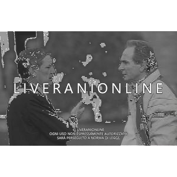 RETROSPETTIVA AZEGLIO VICINI ALLENATORE NAZIONALE ITALIA CALCIO NELLA FOTO AZEGLIO VICINI NELL\'ANNO 1987-1988 A COVERCIANO CON GIGI RIVA AG ALDO LIVERANI SAS 