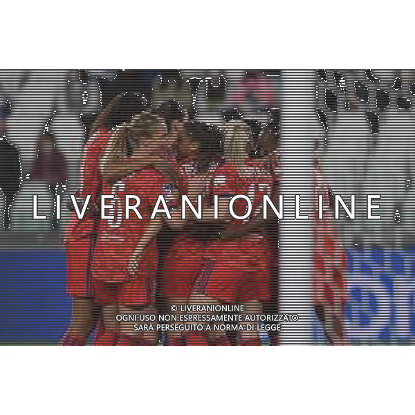 Torino 23.03.2022 Stadio Allianz Stadium ©Manuela Viganti/Agenzia Aldo Liverani Juventus vs Olimpique Lione Quarti di finale Champions League Women\'s 2021/2022 Nella foto: esultanza lione dopo il gol di catarina macario ©VIGANTI/AGENZIA ALDO LIVERANI SAS