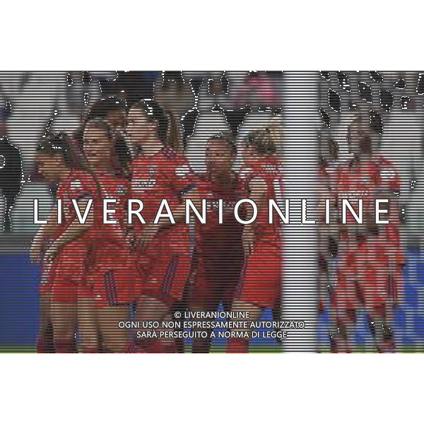 Torino 23.03.2022 Stadio Allianz Stadium ©Manuela Viganti/Agenzia Aldo Liverani Juventus vs Olimpique Lione Quarti di finale Champions League Women\'s 2021/2022 Nella foto: esultanza lione dopo il gol di catarina macario ©VIGANTI/AGENZIA ALDO LIVERANI SAS