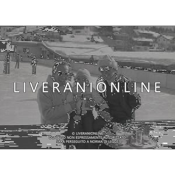 RETROSPETTIVA DON LURIO PSEUDONIMO DI DONALD BENJAMIN LURIO COREOGRAFO-BALLERINO-CANTANTE E ATTORE NELLA FOTO DON LURIO A CORTINA D\'AMPEZZO NELL\'ANNO 1979 CON DELIA SCALA AG ALDO LIVERANI SAS
