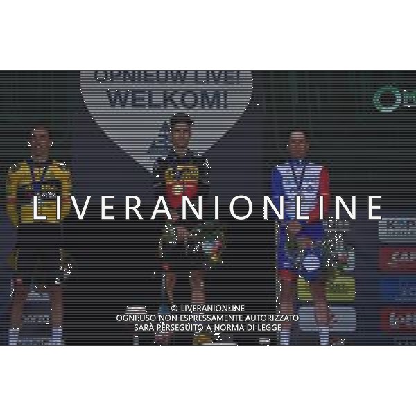 25-03-2022 E3 Harelbeke; 2022, Jumbo - Visma; 2022, Groupama - Fdj; Van Aert, Wout; Laporte, Christophe; Kung, Stefan; Harelbeke; ©SIROTTI/AGENZIA ALDO LIVERANI SAS