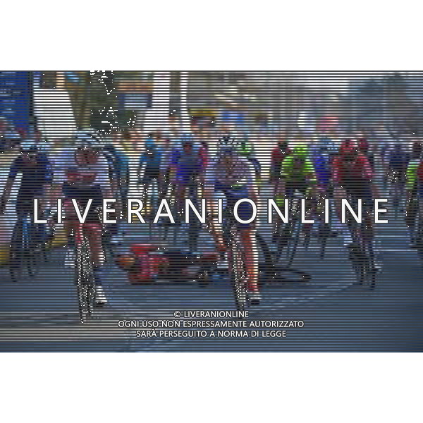 25-03-2022 E3 Harelbeke; 2022, Bahrain - Victorious; 2022, Totalenergie; 2022, Trek - Segafredo; Haussler, Heinrich; Van Gestel, Dries; Pedersen, Mads; Harelbeke; ©SIROTTI/AGENZIA ALDO LIVERANI SAS