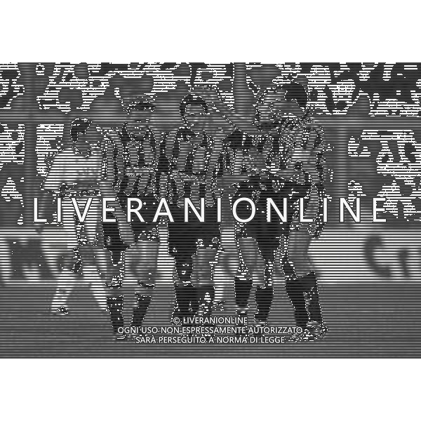 1992-1993 CESENA MEMORIAL GHEZZI INTER GENOA NELLA FOTO PAOLO TRAMEZZANI-DARKO PANCEV E GIUSEPPE BERGOMI ESULTANO DOPO IL GOAL AG ALDO LIVERANI SAS