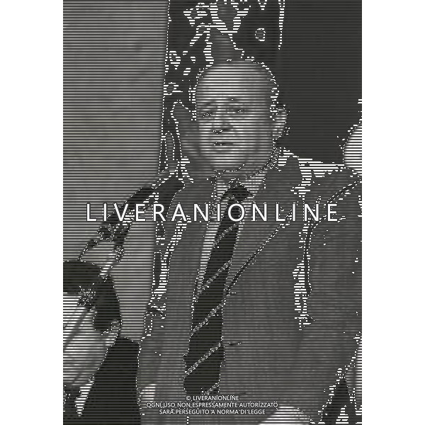 1980 MILANO CIRCOLO DELLA STAMPA PRESENTAZIONE DEL GIRO D\'ITALIA DI CICLISMO NELLA FOTO GINO PALUMBO DIRETTORE DELLA GAZZETTA DELLO SPORT AG ALDO LIVERANI SAS