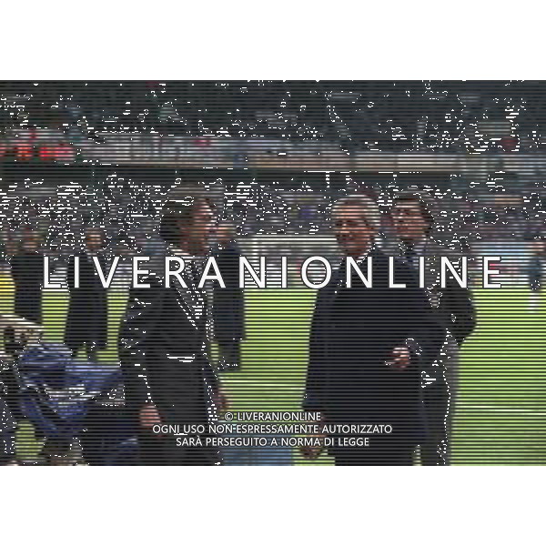 RETROSPETTIVA SERGIO CRAGNOTTI INDUSTRIALE E PRESIDENTE DELLA LAZIO CALCIO NELLA FOTO SERGIO CRAGNOTTI NELL\'ANNO 1998 CON MASSIMO MORATTI PRESIDENTE FC INTER AG ALDO LIVERANI SAS 