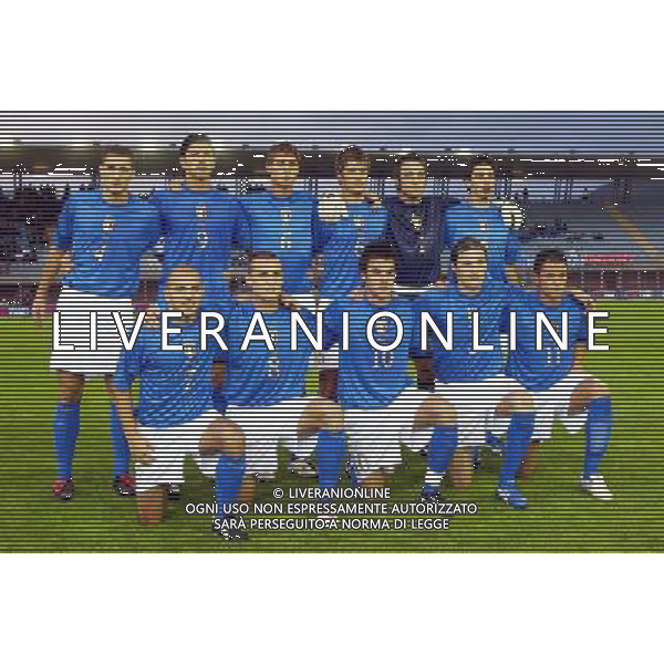 ITALIA - MOLDOVA NAZIONALE U21 A RIETI 11/10/2005 NELLA FOTO: LA FORMAZIONE ITALIA UNDER 21 PH BELLINI/AGENZIA ALDO LIVERANI