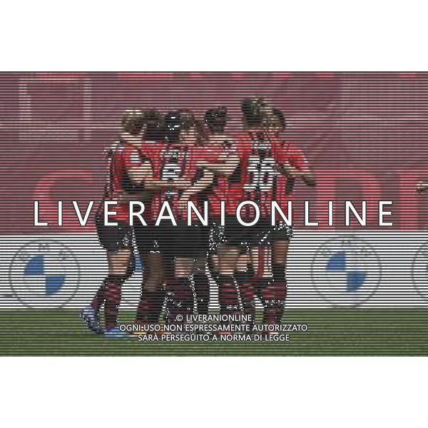 © TVRG esultanza Milan dopo il gol dell\'1 a 0 Milan Women vs Fiorentina Femminile Serie A femminile - 18a giornata Milano 27-03-2022 Centro sportivo Peppino Vismara foto Roberto Garavaglia/ag. Aldo Liverani sas